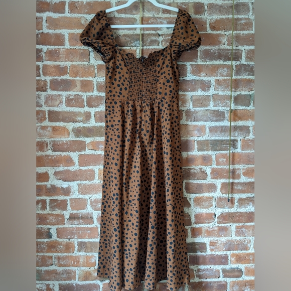 FEW MODA - Leopard Print Midi Dress with high sit - 8 - Picture 2 of 3